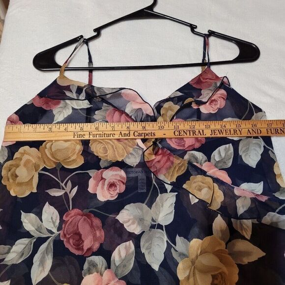 Victoria's Secret Chemise Floral Ruffled Nightie Slip Rose Boudoir Small Y2k - Picture 7 of 8